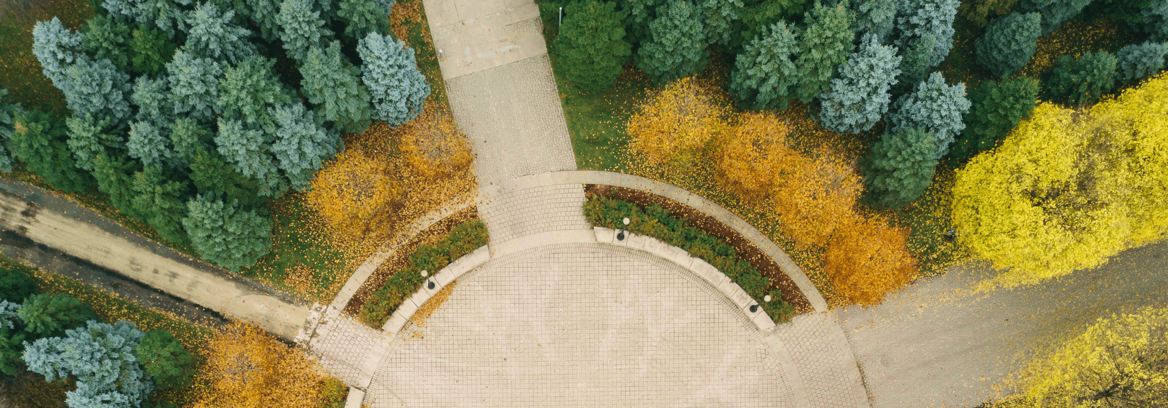 Aerial view of a roundabout