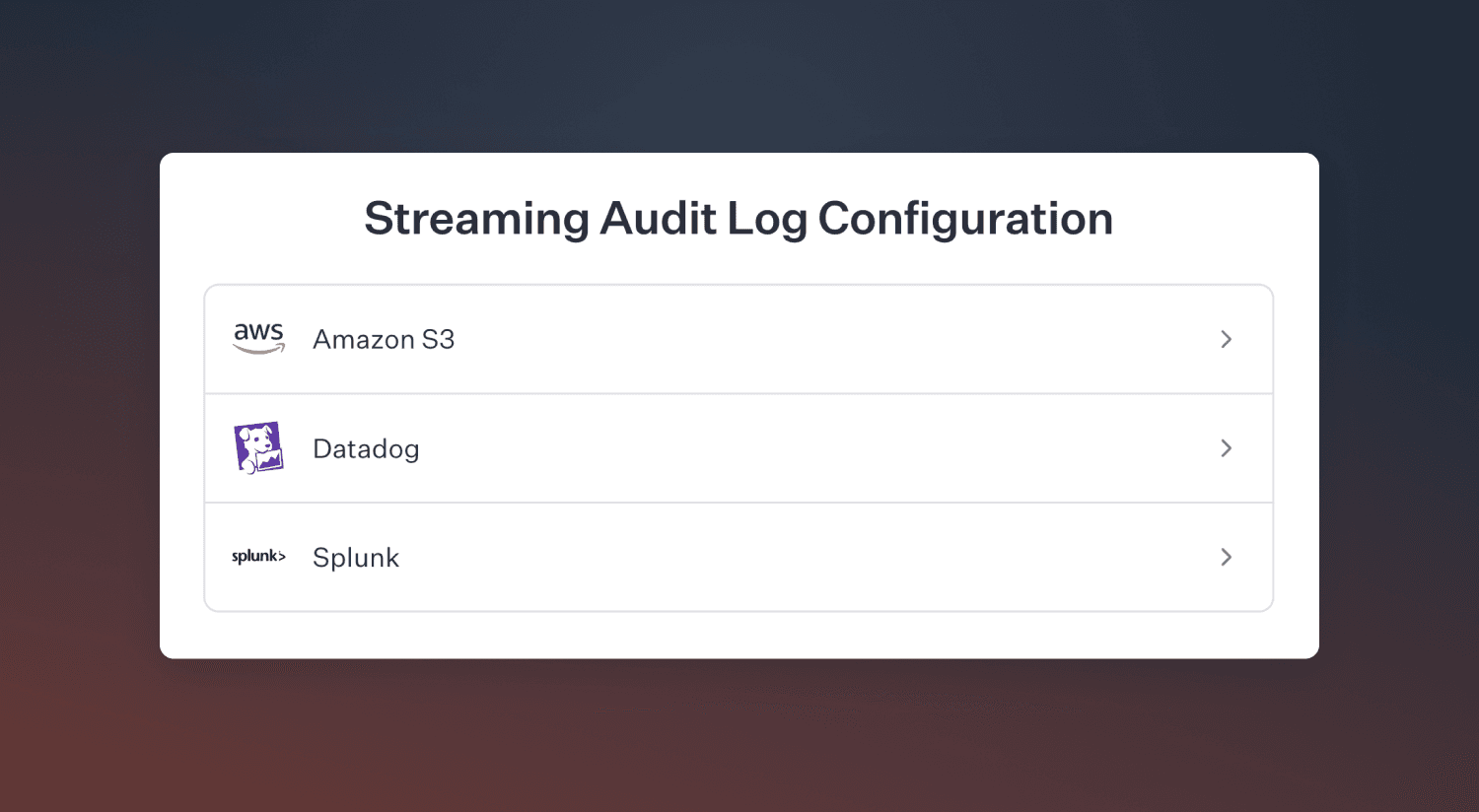 An image showing how you can set up log streams to SIEM providers