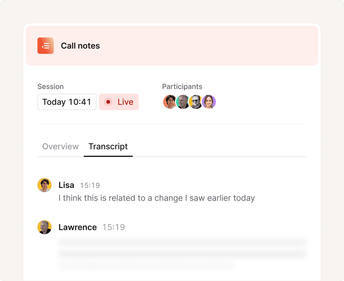 Live transcription
