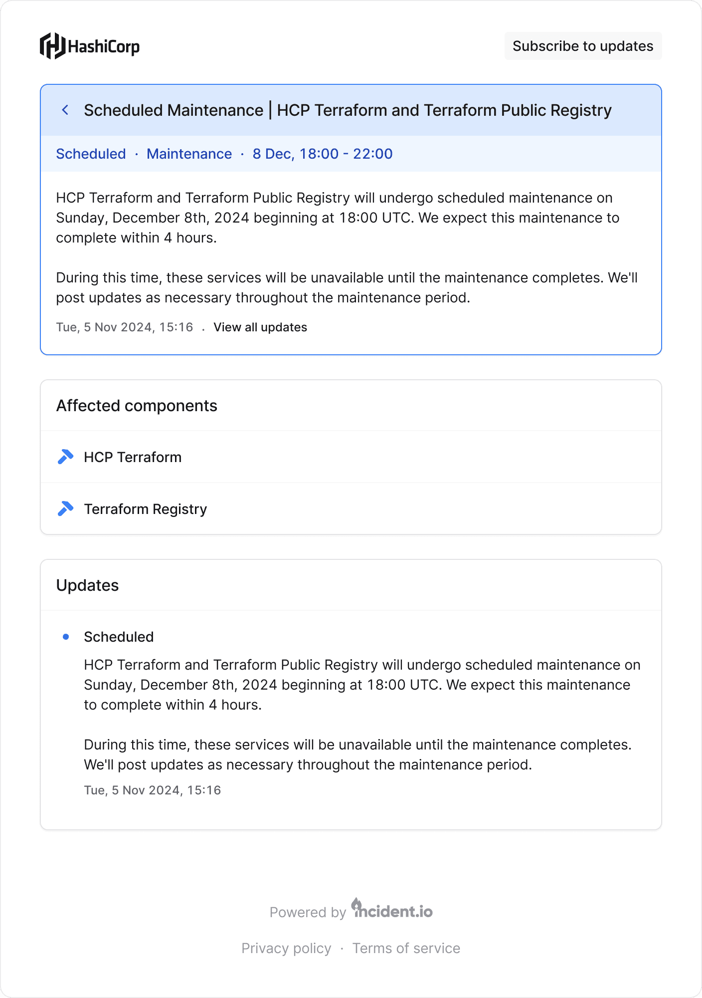 Status Pages