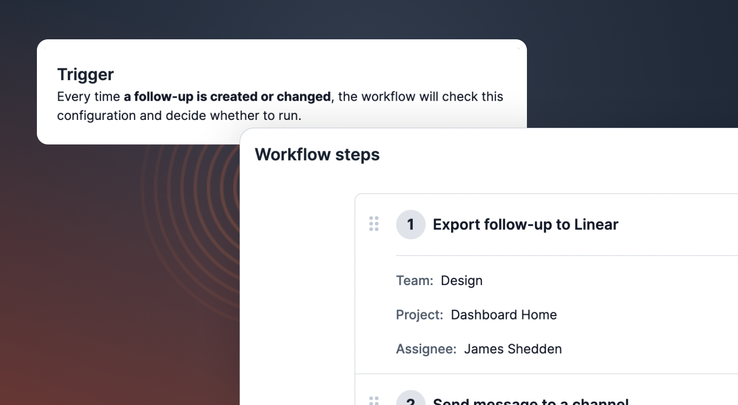 Workflow to auto-export follow-ups to Linear