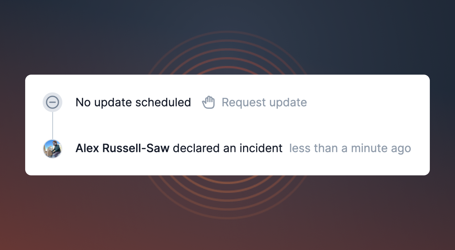 Screenshot of a the "Request update' feature