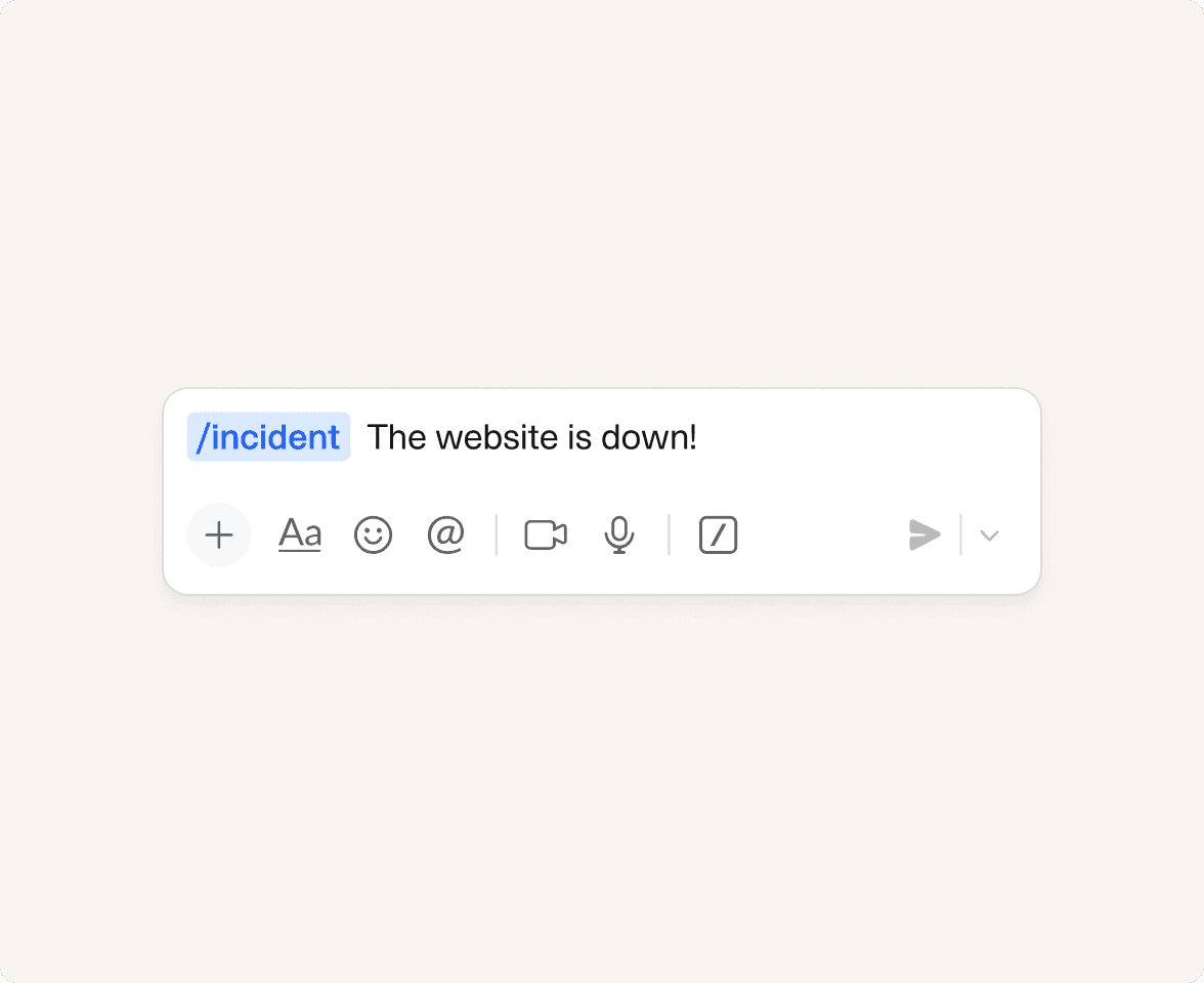 Create an incident in seconds with <code>/incident</code>