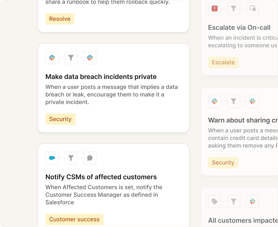 Automate key workflows to operationalize your response