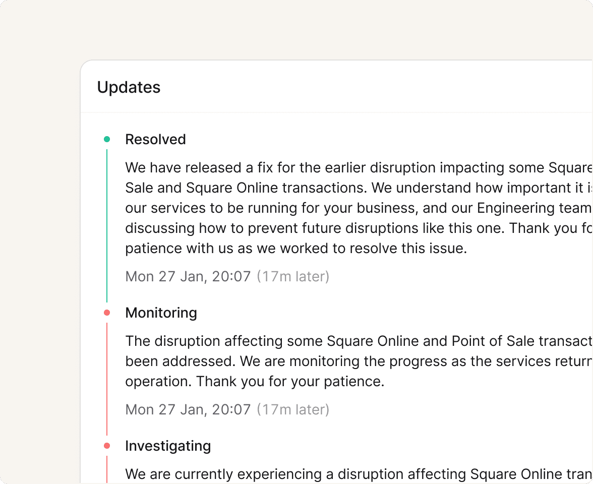 Faster updates, calmer incidents