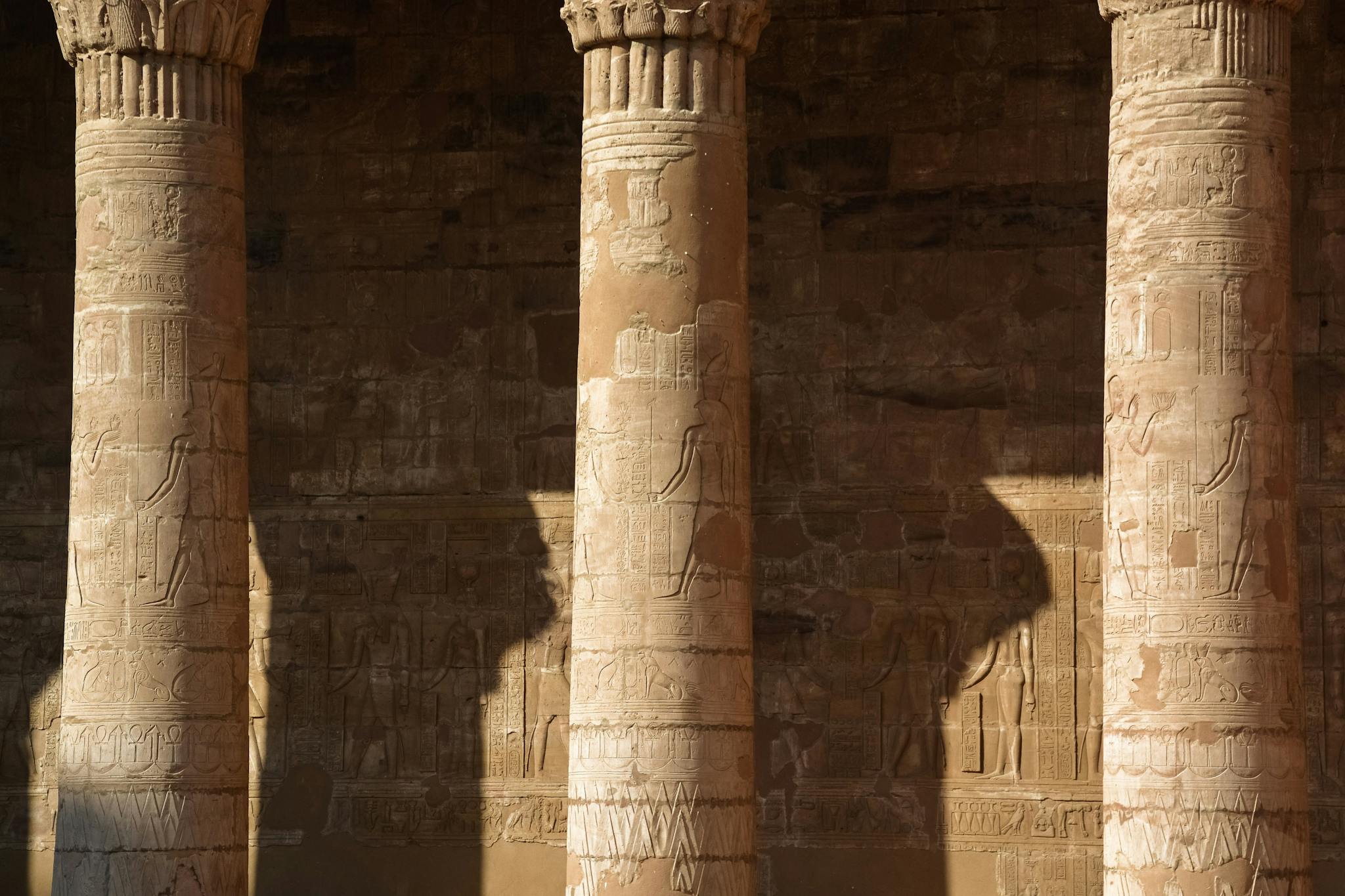 Pillars at the Temple of Edfu, Egypt