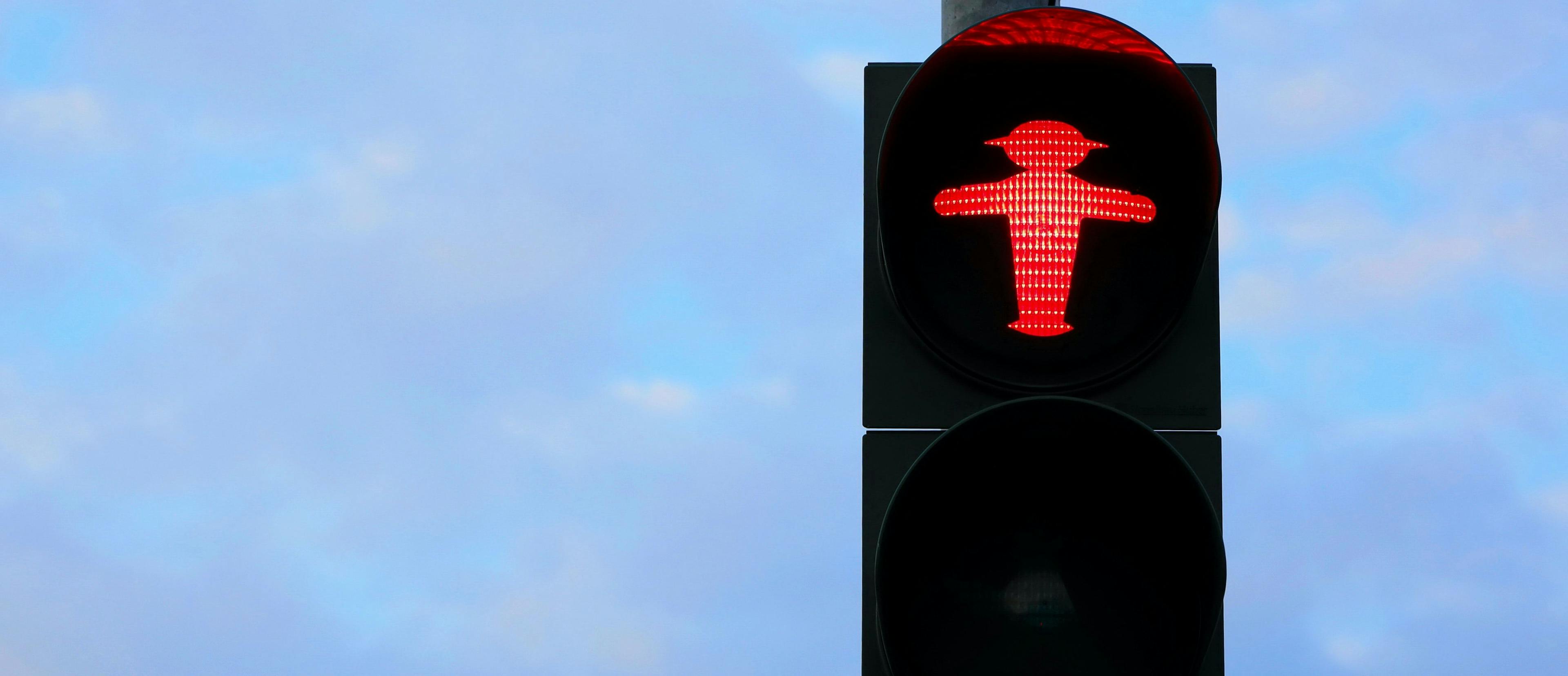 Red dont-cross traffic light